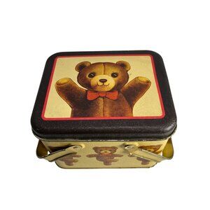 VTG Bristol Ware Vintage 1983 Metal Tin Basket My Favorite Things Teddy Bear Box